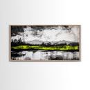 Mountain Reflection, Black and White Art, Minimalist Nature Print, Rustic Home Decor, Modern Landscape Painting, Canvas Print