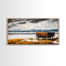 Rustic Wagon, Western Decor, Autumn Wall Art, Landscape Canvas Print, Farmhouse Living Room Art, Country Style, Nature Wall Decor