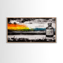 Medicine Bottle, Surreal Art, Sunset Print, Framed Canvas Print, Dreamy Landscape, Modern Wall Decor, Eclectic Art, Office Artwork