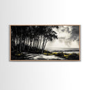 Forest Path, Coastal Landscape, Black and White Art, Tranquil Scene, Nature Wall Art, Minimalist Decor, Living Room, Canvas Print