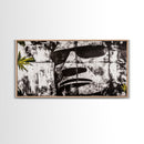 Monochrome Face Art, Edgy Black White Painting, Street Art Print, Urban Loft Decor, Framed Canvas Print, Unique Statement Piece