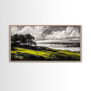 Coastal Landscape, Ocean View, Sunset Wall Art, Seaside Decor, Modern Seascape, Framed Canvas Print, Living Room Wall Art, Beach Painting