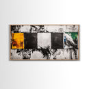 Abstract Blocks, Modern Geometric Art, Black and White Canvas Print, Colorful Wall Decor, Living Room Art, Framed Canvas Print