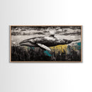 Whale Art, Ocean Life Decor, Nautical Canvas Print, Marine Wildlife Art, Black and White Art, Coastal Home Decor, Living Room Wall Art
