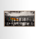 Wooden Pier, Lake House Art, Nautical Canvas Print, Black and White Art, Rustic Home Decor, Nature Artwork, Coastal Wall Art