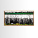 Rustic Fence, Green Landscape, Modern Country Art, Black and White with Color, Nature Inspired, Farmhouse Decor, Serene View, Canvas Print