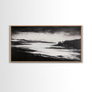 Serene Waters, Mountain Lake, Foggy Landscape, Canvas Print, Black and White Art, Minimalist Home Decor, Rustic Cabin Wall Art, Office Art