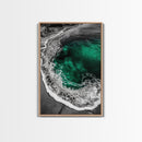 Ocean, Emerald Waters, Coastal Wall Art, Framed Canvas Print, Beach Aesthetic, Nautical Decor, Sea Foam Waves, Tranquil View