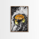 Vibrant Crab, Coastal Wildlife Wall Art, Nautical Home Decor, Colorful Beach House Print, Marine Life Art, Framed Canvas Print