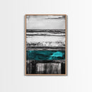 Ocean Waves, Modern Coastal Art, Textured Beach Scene, Nautical Wall Decor, Relaxing Living Room Art, Framed Canvas Print