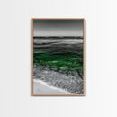 Ocean Waves, Coastal Wall Art, Beach House Decor, Canvas Print, Nautical Artwork, Minimalist Seascape, Blue and Green Painting