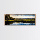 Serene River, Nature Landscape, Framed Canvas Print, Rustic Wall Art, Countryside Decor, Living Room Wall Art, Modern Farmhouse Style