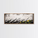 Grassy Field Painting, Minimalist Art, Nature Inspired, Modern Wall Decor, Black and White Art, Framed Canvas Print, Office Wall Art