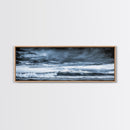 Blue Ocean, Stormy Waves, Mountain Seascape, Canvas Print, Coastal Wall Art, Nautical Home Decor, Living Room Art, Large Modern Print