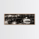 Pelican Reflection, Black White, Wildlife Art, Canvas Print, Nature Wall Art, Coastal Home Decor, Bird Lovers Gift, Monochrome Photography