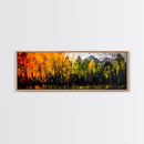 Autumn Trees, Mountain View, Framed Canvas Print, Fall Landscape Art, Rustic Home Decor, Large Wall Art, Warm Color Wall Art