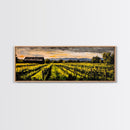 Vineyard Painting, Countryside Art, Framed Canvas Print, Rustic Farmhouse Decor, Landscape Wall Art, Warm Autumn Colors, Dining Room Art