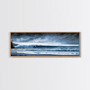 Ocean Wave, Moody Seascape, Blue Water Art, Stormy Sky, Coastal Home Accent, Surfer Decor, Minimalist Wall Art, Canvas Print