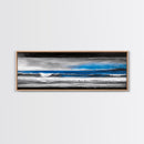 Ocean Horizon, Blue Waves, Coastal Landscape, Framed Canvas Print, Minimalist Seascape, Nautical Wall Art, Living Room Artwork