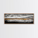 Golden Horizon, Dramatic Sky, Minimalist Landscape, Framed Canvas Print, Neutral Wall Art, Modern Office Decor, Large Wall Hanging