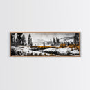 Winter Landscape Art, Snowy Mountain Decor, Modern Rustic Wall Art, Cabin Wall Decor, Nature Print, Framed Canvas Print