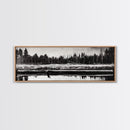 Monochrome Forest, Black and White, Nature Wall Art, Minimalist Landscape, Serene Art, Woodland Scene, Framed Canvas Print, Bedroom Wall Art