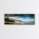 Coastal Cliff Painting, Blue Ocean Wall Art, Scenic Seaside Landscape, Nature Decor, Relaxing Beach Artwork, Bedroom Wall Art, Canvas Print
