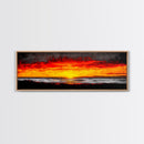 Sunset, Ocean, Waves, Canvas Print, Vibrant Sunset Wall Art, Beach House Decor, Coastal Painting, Living Room Art, Boho Aesthetic, Seascape