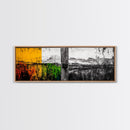 Rustic Landscape, Nature Wall Art, Farmhouse Decor, Cozy Autumn Aesthetic, Colorful Fields Painting, Framed Canvas Print, Living Room