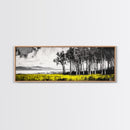 Lakeside Trees, Tranquil Landscape Art, Serene Nature Print, Black White Wall Decor, Peaceful Home Aesthetic, Framed Canvas Print
