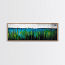 Ocean Grass, Coastal Wall Art, Blue Green Abstract, Framed Canvas Print, Beach House Decor, Serene Art, Minimalist Seascape, Tranquil Home Decor