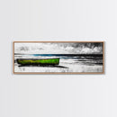 Seaside Boat, Coastal Art, Minimalist Nautical, Framed Canvas Print, Black and White Beach Art, Ocean Scene, Modern Seascape, Contemporary Decor