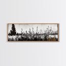Wildflower Field, Rustic Landscape Art, Nature Print, Framed Canvas Print, Boho Wall Art, Living Room Decor, Autumn Art