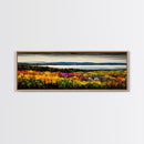 Mountain Meadow, Vibrant Landscape Art, Nature Painting, Framed Canvas Print, Fall Wall Art, Cabin Decor, Rustic Art