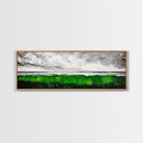 Green Ocean, Coastal Storm, Vibrant Seascape, Framed Canvas Print, Beach Art, Abstract Ocean Painting, Minimalist Wall Decor, Living Room Art