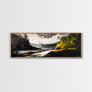 Forest Path, Beach View, Mountain Landscape, Framed Canvas Print, Wilderness Art, Nature Painting, Living Room Wall Art, Rustic Home Decor