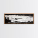 Black White Seascape, Ocean Storm, Dramatic Sky, Framed Canvas Print, Minimalist Art, Coastal Wall Decor, Office Accent, Nautical Home Art