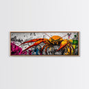 Abstract Crab Art, Coastal Marine Painting, Bold Ocean Life Wall Decor, Nautical Beach House Art, Vibrant Wildlife Print, Framed Canvas Print