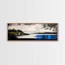Dramatic Seascape Art, Black and White Ocean Painting, Moody Landscape Print, Nautical Wall Decor, Modern Home Art, Framed Canvas Print