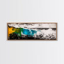 Abstract Ocean Wave, Colorful Coastal Painting, Modern Nautical Wall Art, Bold Seascape Print, Vibrant Beach Decor, Framed Canvas Print