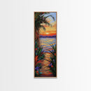 Tropical, Sunset, Pathway, Dreamscape, Canvas Print, dreamy tropical sunset pathway, vacation vibe boho art, living room or bedroom wall art