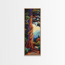 Whimsical, Tree, Forest, Nature, Framed Canvas Print, Autumn tree art in impressionist style, perfect Living Room Wall Art or Fall Decor