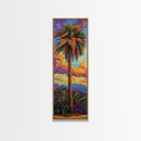 Palm, Tree, Sunset, Tropics - Canvas Print, Tropical Wall Decor, Vibrant Boho Art, Island Vibes, Living Room Accent, Palm Tree Painting