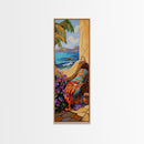Hammock, Ocean, Palm Tree, Relaxing Coastal Hammock Canvas Print, Boho Summer Art, Seaside Retreat Wall Decor, Bedroom or Lounge