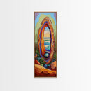 Ocean Portal, Geode Shell, Dreamy, Surreal Beach Art, Framed Canvas Print, Boho Bedroom Decor, Psychedelic Coastal Wall Art