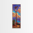 Telephone Pole, Sunset, Framed Canvas Print, Urban Wall Art, Southwest Landscape Decor, Colorful Street Scene, Eclectic Room Accent