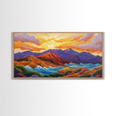 Sunset Ridge, Ocean Breeze, Autumn Mountains, Canvas Print, Warm Fall Wall Art, Rustic Living Room, Earthy Nature Artwork