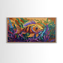 Fish Ocean, Bold, Art, Canvas Print, vibrant tropical fish, Bathroom Wall Art, nautical ocean art, kids beach decor, coastal painting