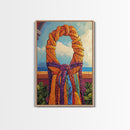 Woven Wreath, Rainbow Wall Decor, Bold Colorful Texture, Rustic Charm, Fall Entryway Art, Canvas Print, Handmade Style Vibe