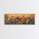 Vibrant Dragonfly, Nature Wall Art, Autumn Decor, Boho Art, Framed Canvas Print, Colorful Insect Painting, Kitchen Wall Art
